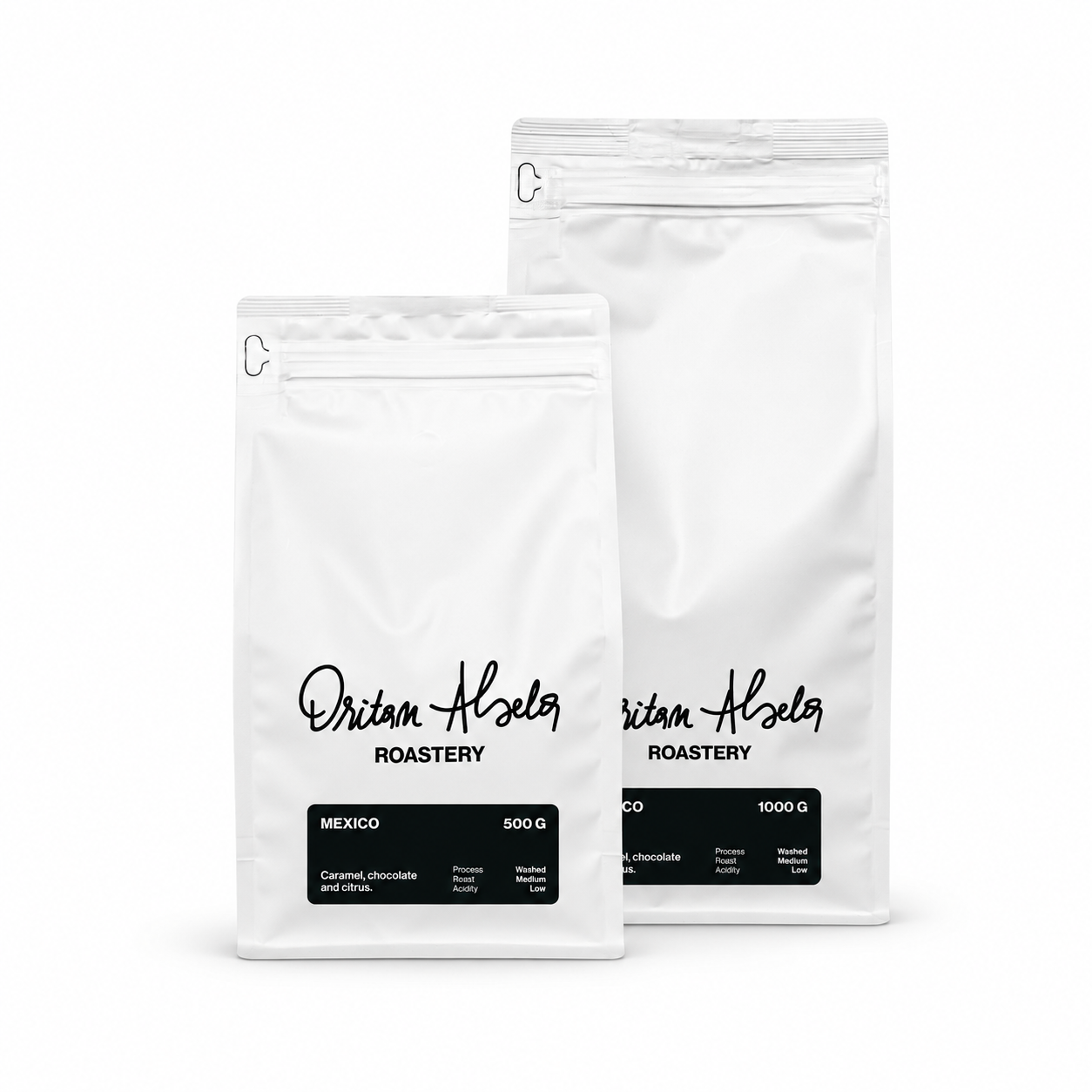 Mexico Kaffee – 500g und 1000g mit festem weißem Hintergrund