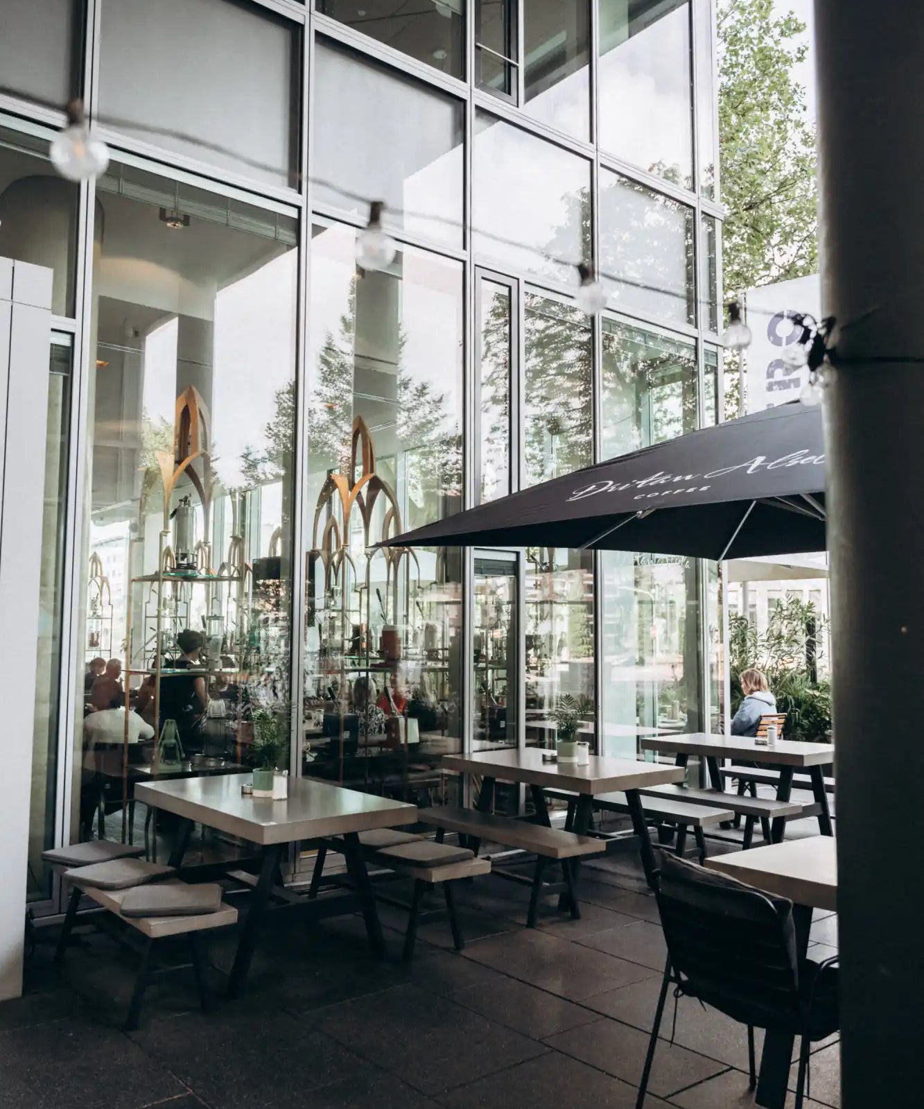 Outdoor cafe seating.