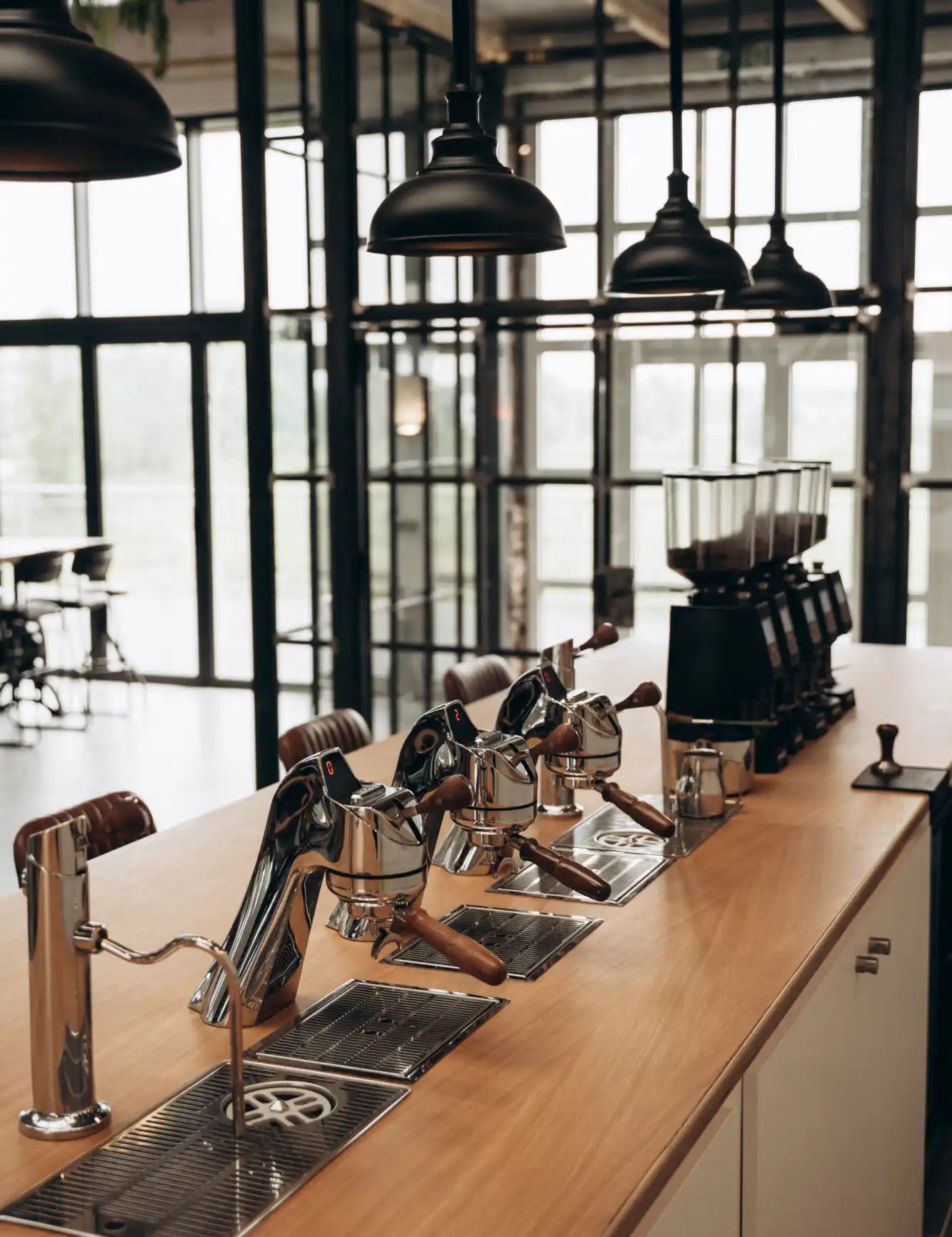 Professional coffee bar setup.